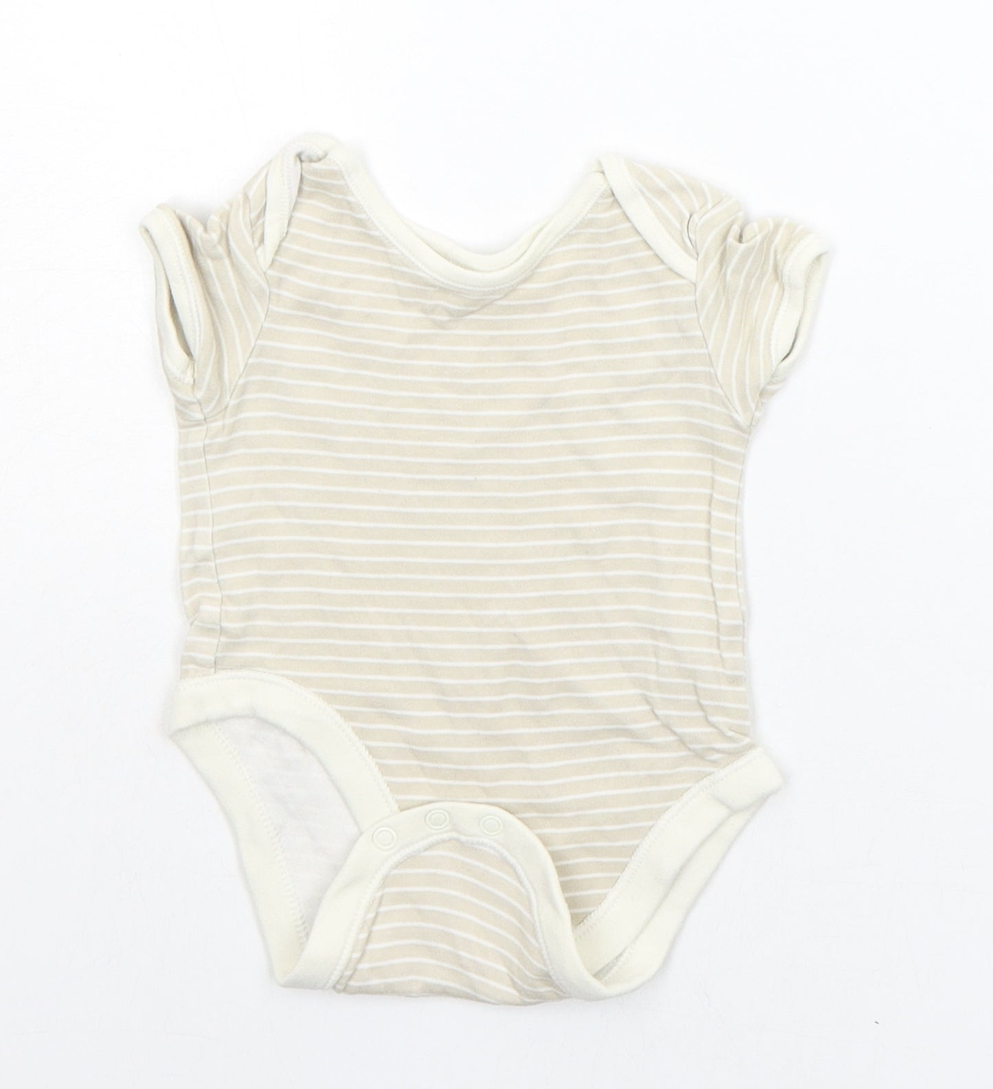 George Baby Beige Striped  Babygrow One-Piece Size 6-9 Months