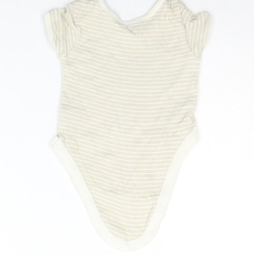 George Baby Beige Striped  Babygrow One-Piece Size 6-9 Months