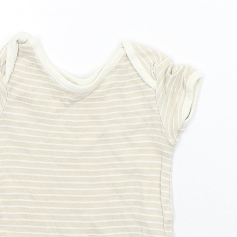 George Baby Beige Striped  Babygrow One-Piece Size 6-9 Months
