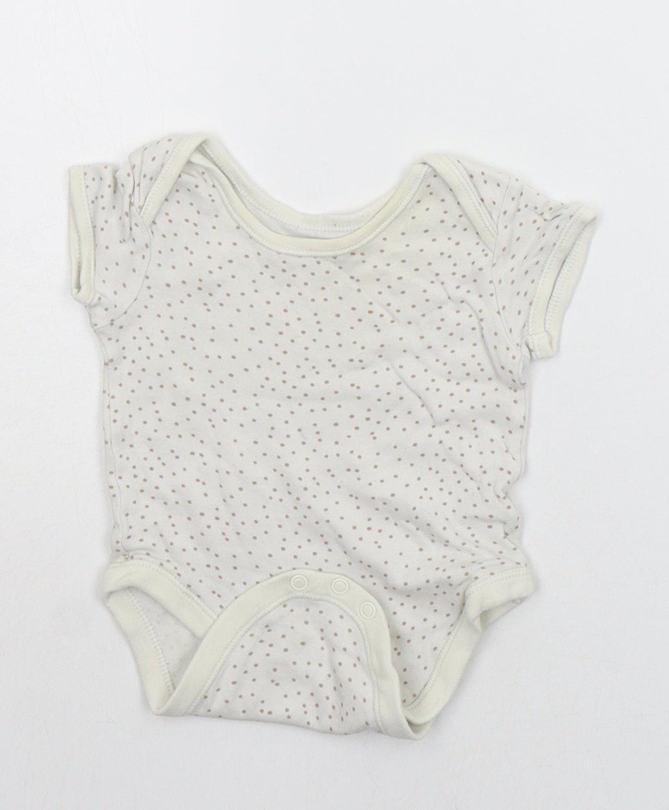 George Baby Beige Polka Dot  Babygrow One-Piece Size 6-9 Months