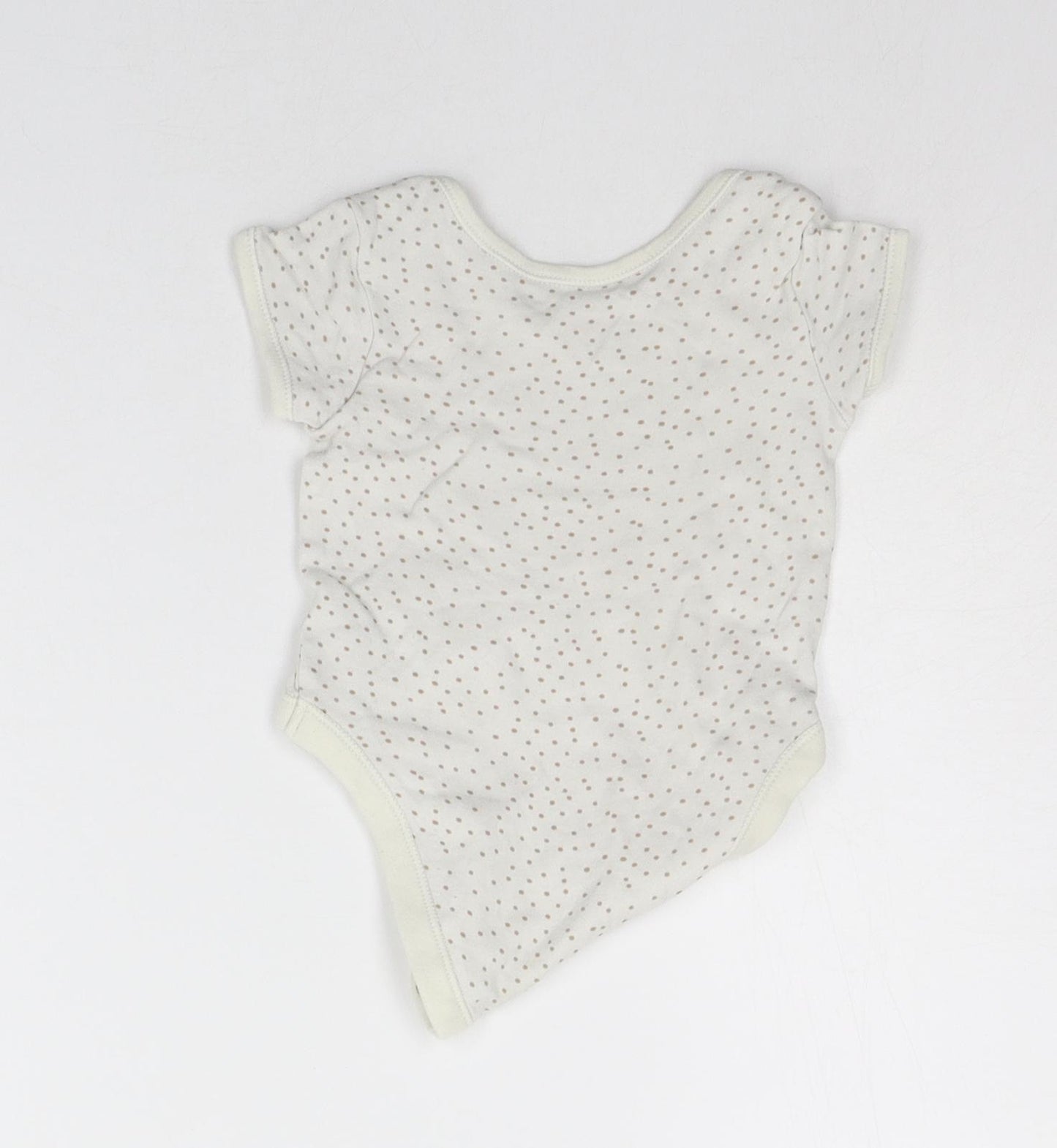 George Baby Beige Polka Dot  Babygrow One-Piece Size 6-9 Months