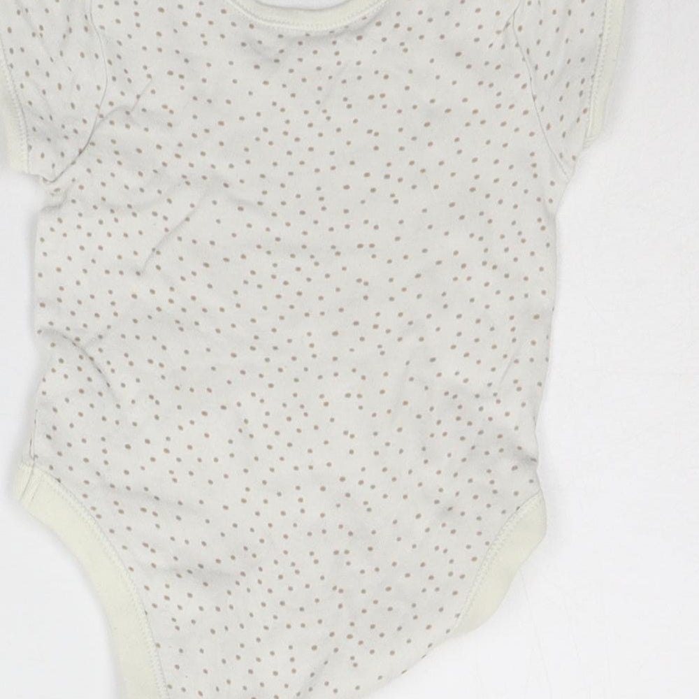 George Baby Beige Polka Dot  Babygrow One-Piece Size 6-9 Months