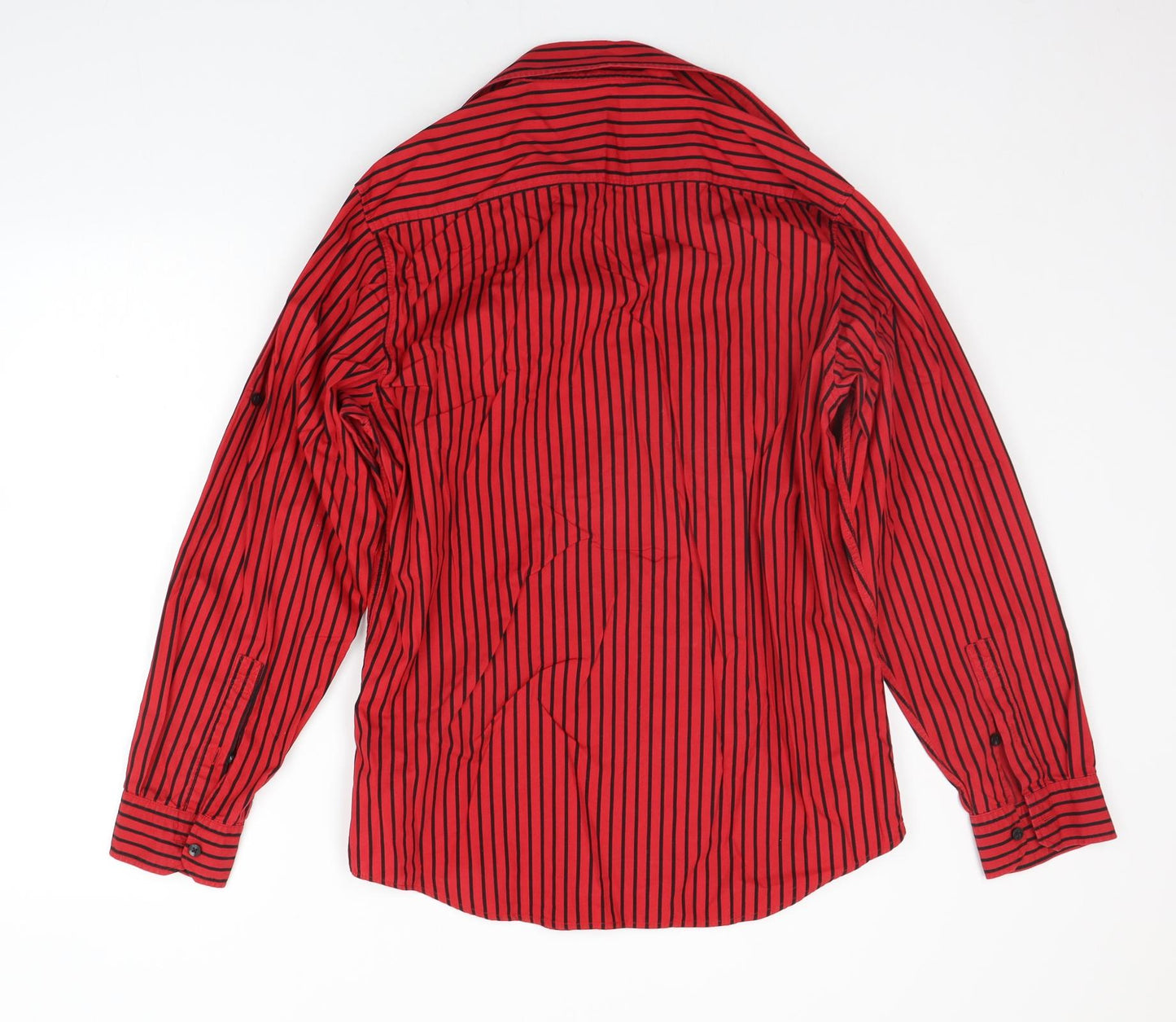 NEXT Mens Red Striped   Button-Up Size M