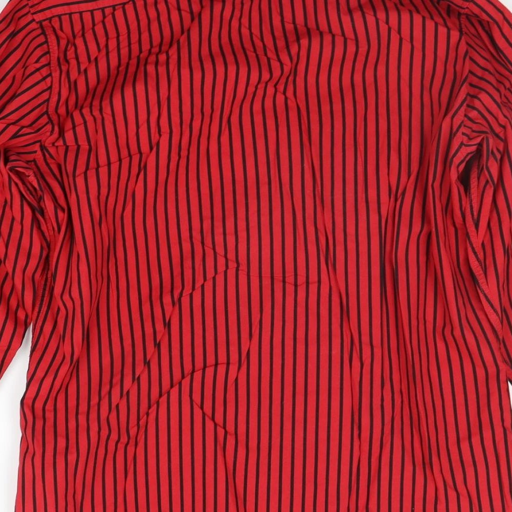 NEXT Mens Red Striped   Button-Up Size M