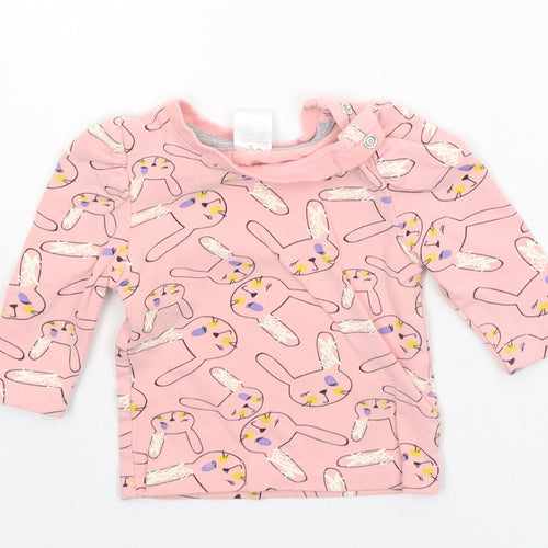 brave & soul Baby Pink Geometric  Basic T-Shirt Size 3-6 Months  - RABBIT