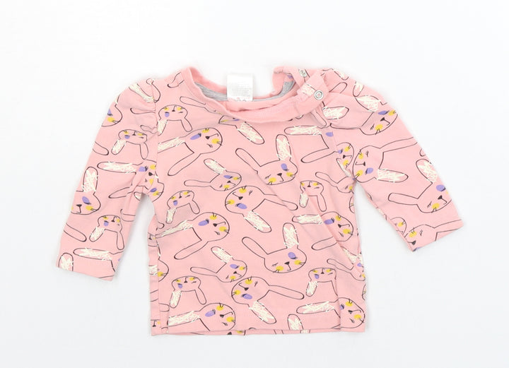 brave & soul Baby Pink Geometric  Basic T-Shirt Size 3-6 Months  - RABBIT