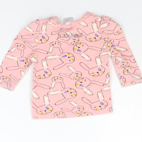 brave & soul Baby Pink Geometric  Basic T-Shirt Size 3-6 Months  - RABBIT