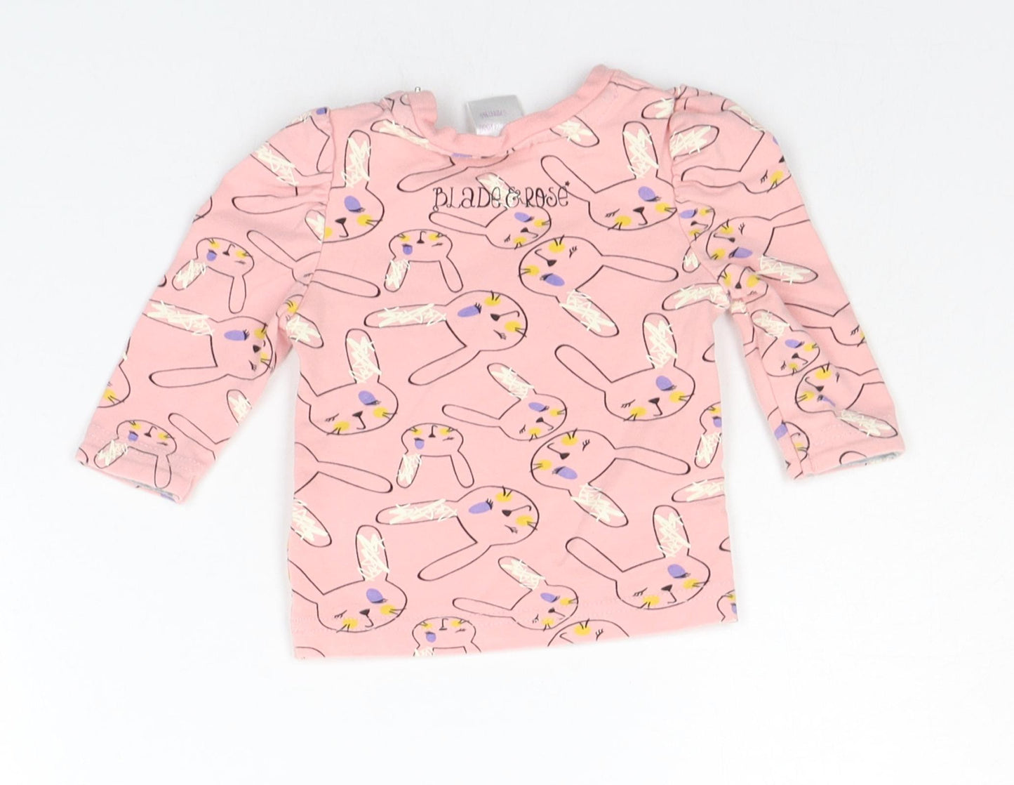 brave & soul Baby Pink Geometric  Basic T-Shirt Size 3-6 Months  - RABBIT
