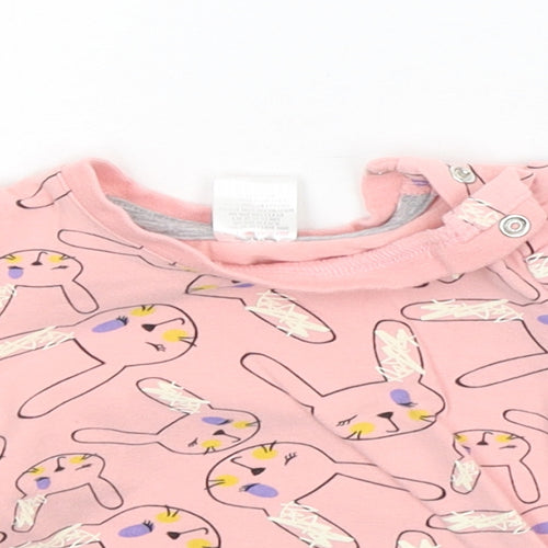 brave & soul Baby Pink Geometric  Basic T-Shirt Size 3-6 Months  - RABBIT