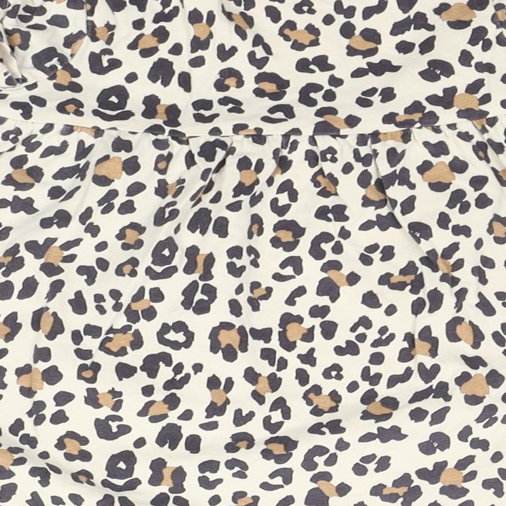 George Baby Beige Animal Print  T-Shirt Dress  Size 12-18 Months