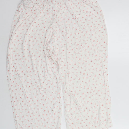 George Womens White Geometric  Top Lounge Pants Size 12