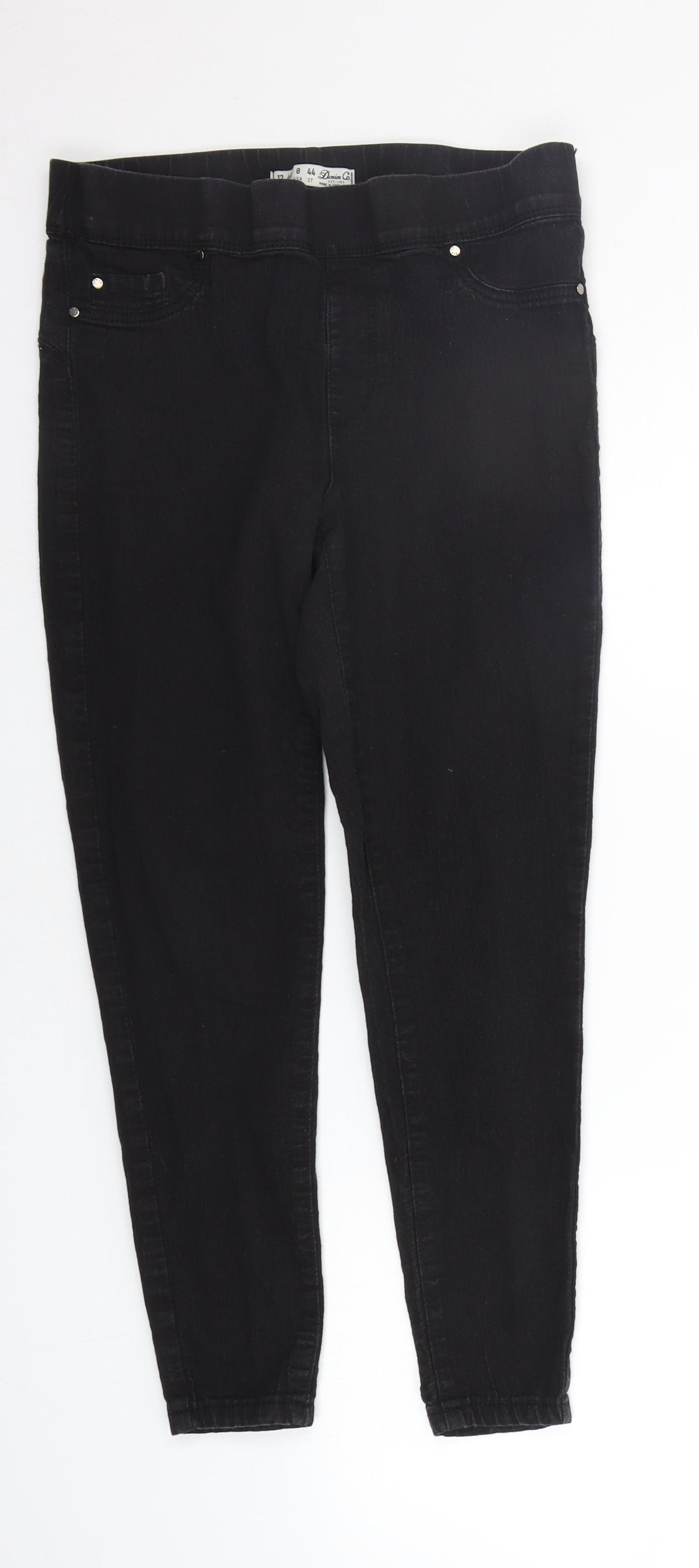 Denim & Co. Womens Black   Jegging Jeans Size 12 L23 in