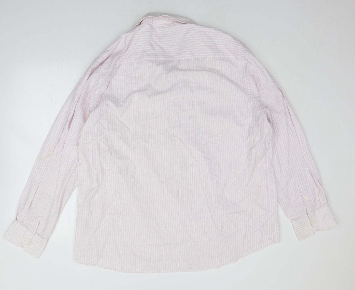 Burton Mens Pink Striped   Button-Up Size 19