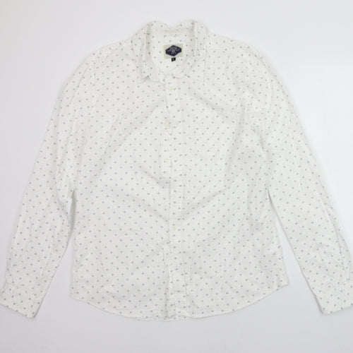 New Look Mens White Geometric   Button-Up Size L