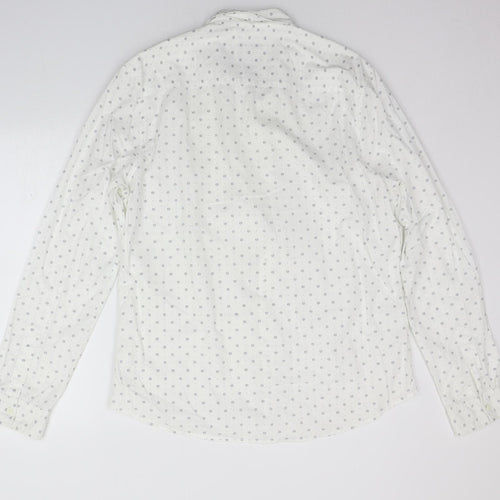New Look Mens White Geometric   Button-Up Size L