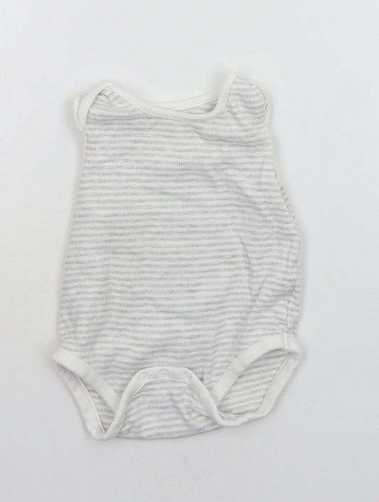 Very Baby Grey Striped  Babygrow One-Piece Size 12-18 Months