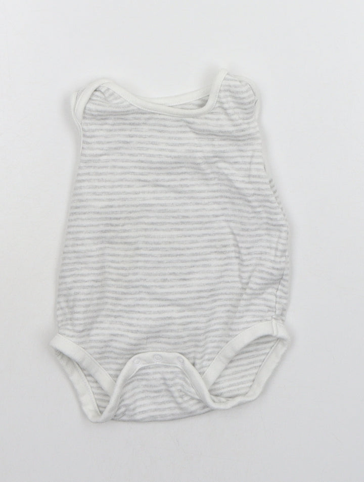 Very Baby Grey Striped Babygrow One-Piece Size 12-18 Months