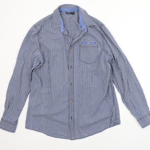 Livergy Mens Blue Check   Button-Up Size L