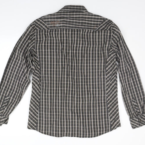 NEXT Mens Green Striped   Button-Up Size L