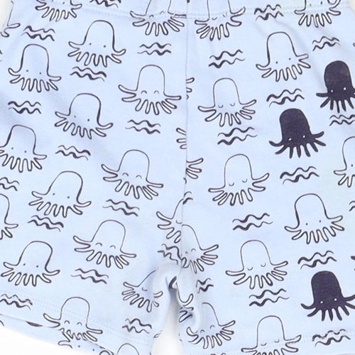 F&F Baby Blue   Cropped Trousers Size 9-12 Months  - squids