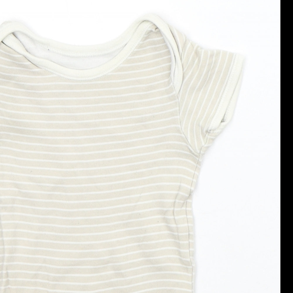 George Baby Beige Striped  Babygrow One-Piece Size 6-9 Months