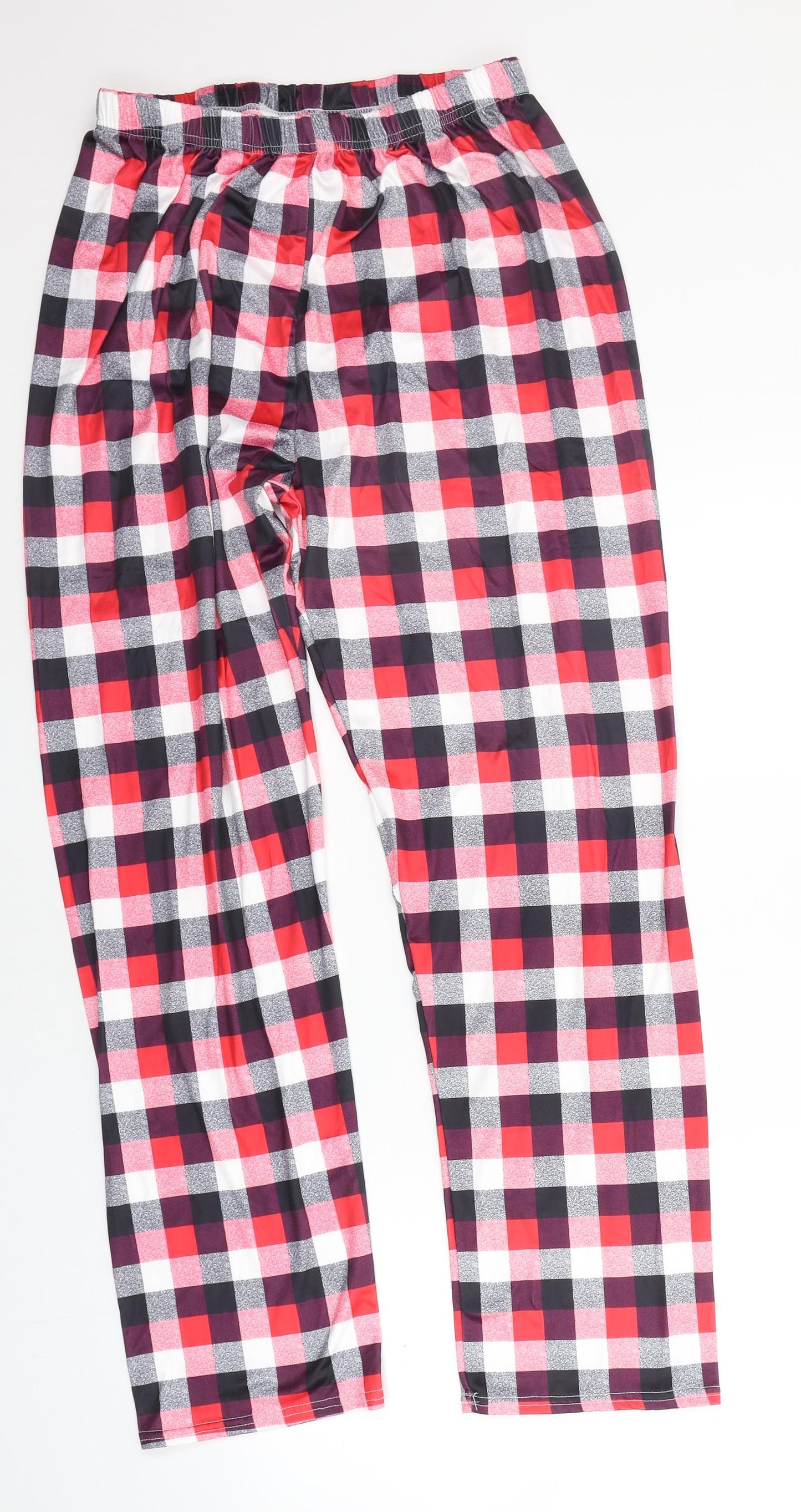 Preworn Womens Red Check  Top Pyjama Pants Size M