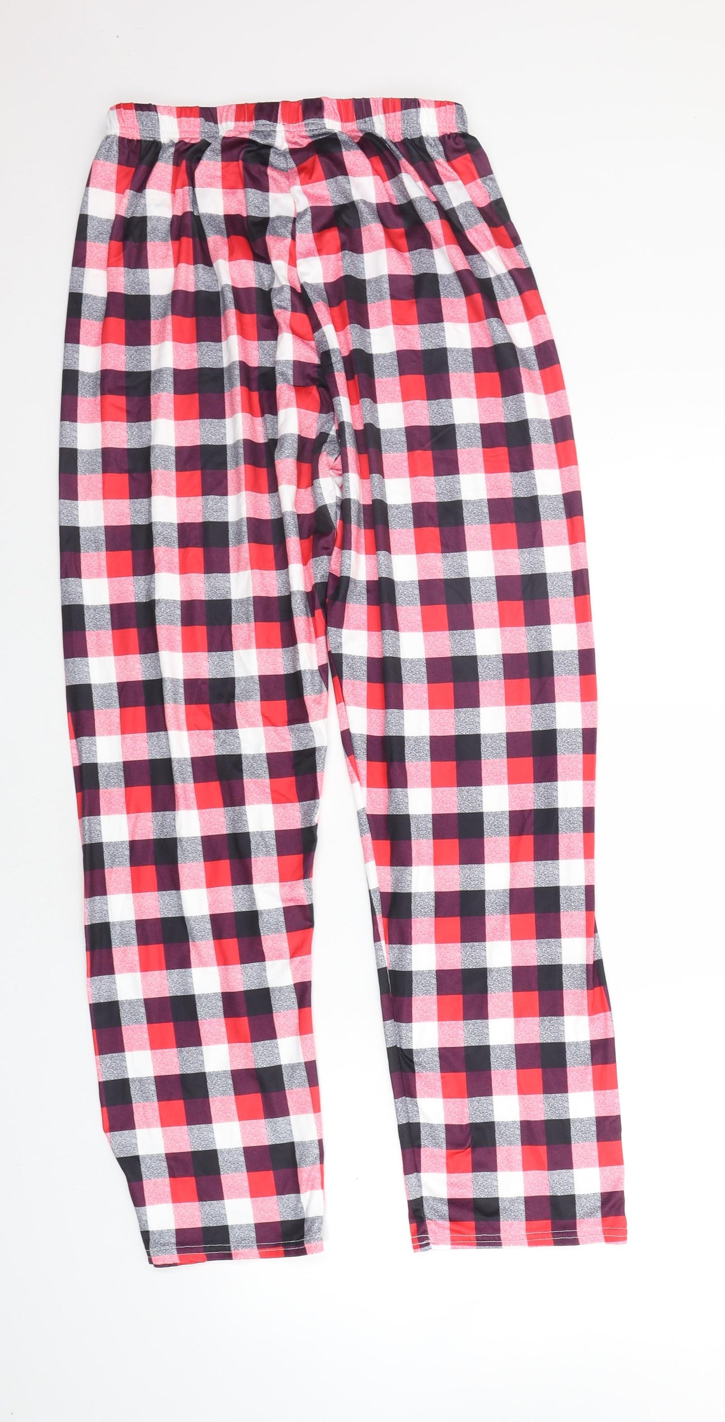 Preworn Womens Red Check  Top Pyjama Pants Size M