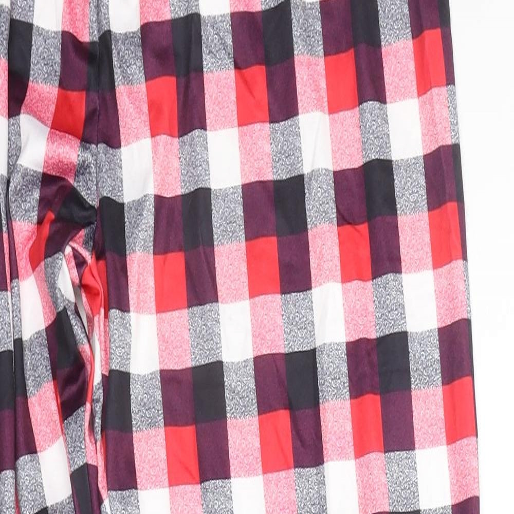 Preworn Womens Red Check  Top Pyjama Pants Size M