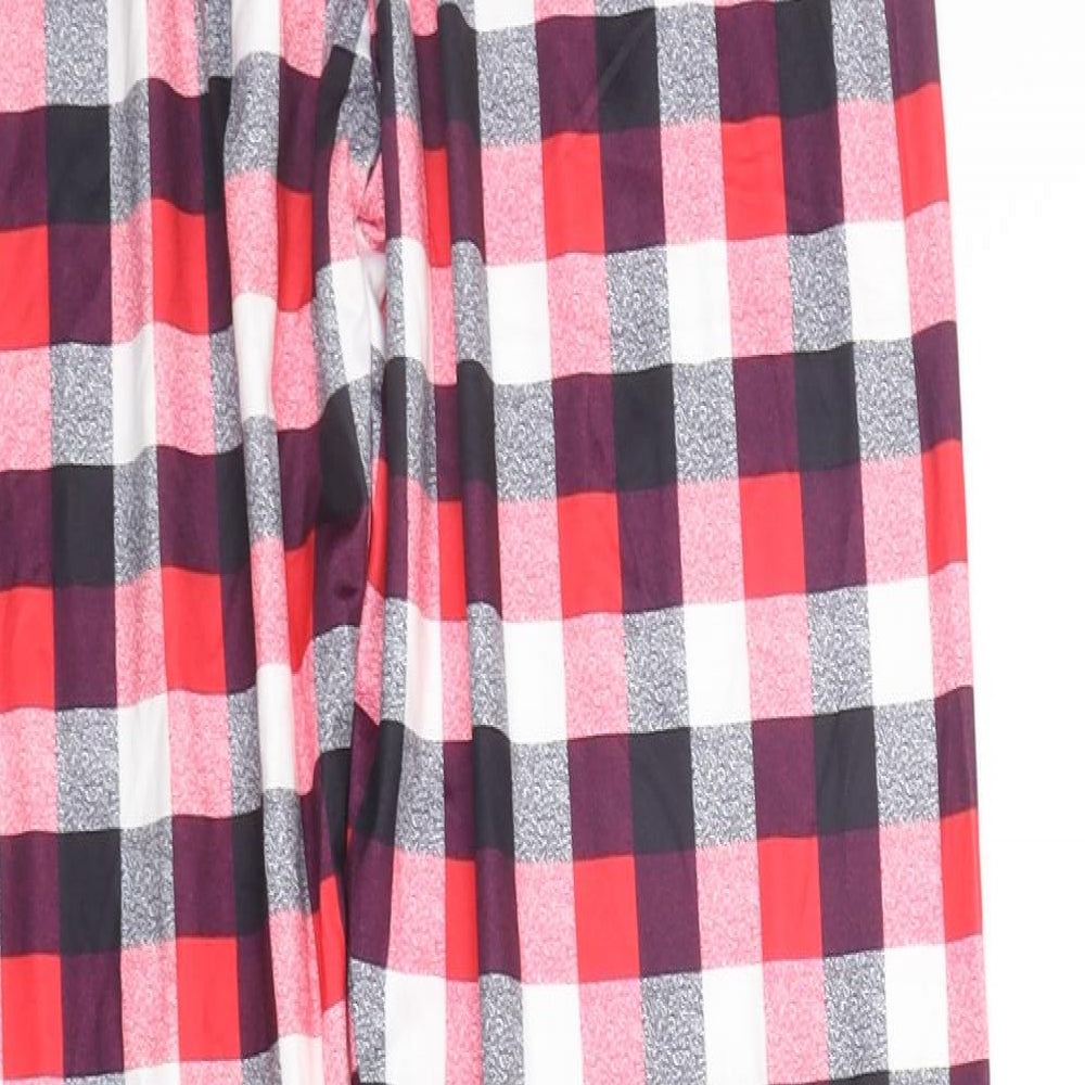 Preworn Womens Red Check  Top Pyjama Pants Size M
