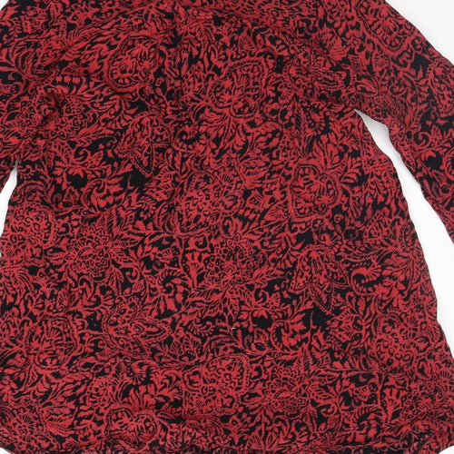 Monsoon Womens Red Geometric  Shirt Dress  Size M