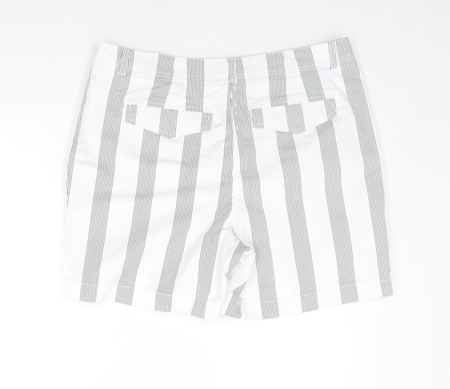 NEXT Womens White Striped  Chino Shorts Size 16