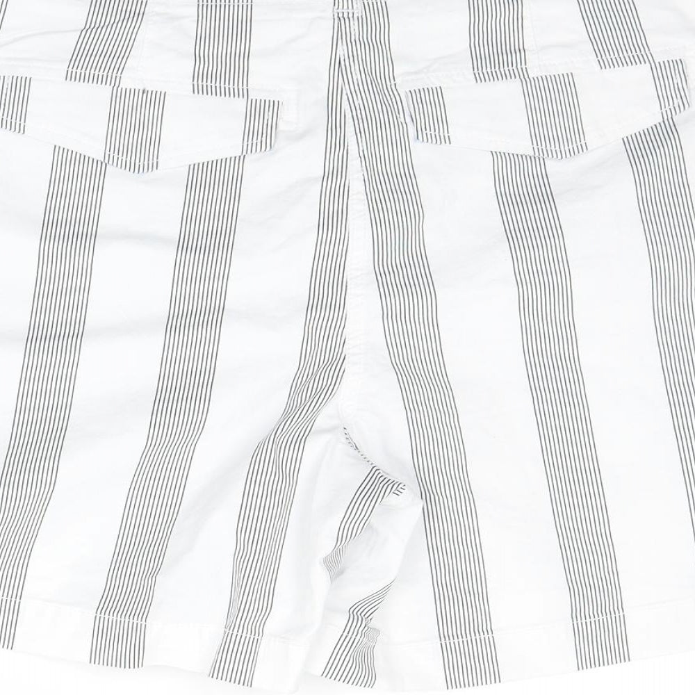 NEXT Womens White Striped  Chino Shorts Size 16
