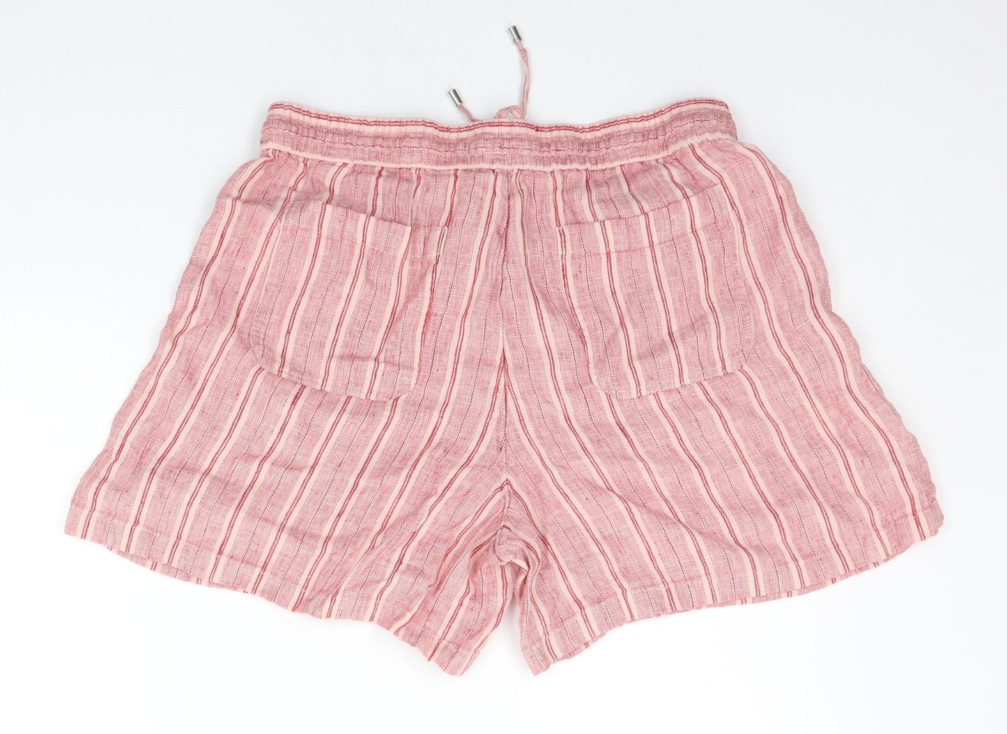 Marks and Spencer Womens Orange Striped  Cut-Off Shorts Size 14