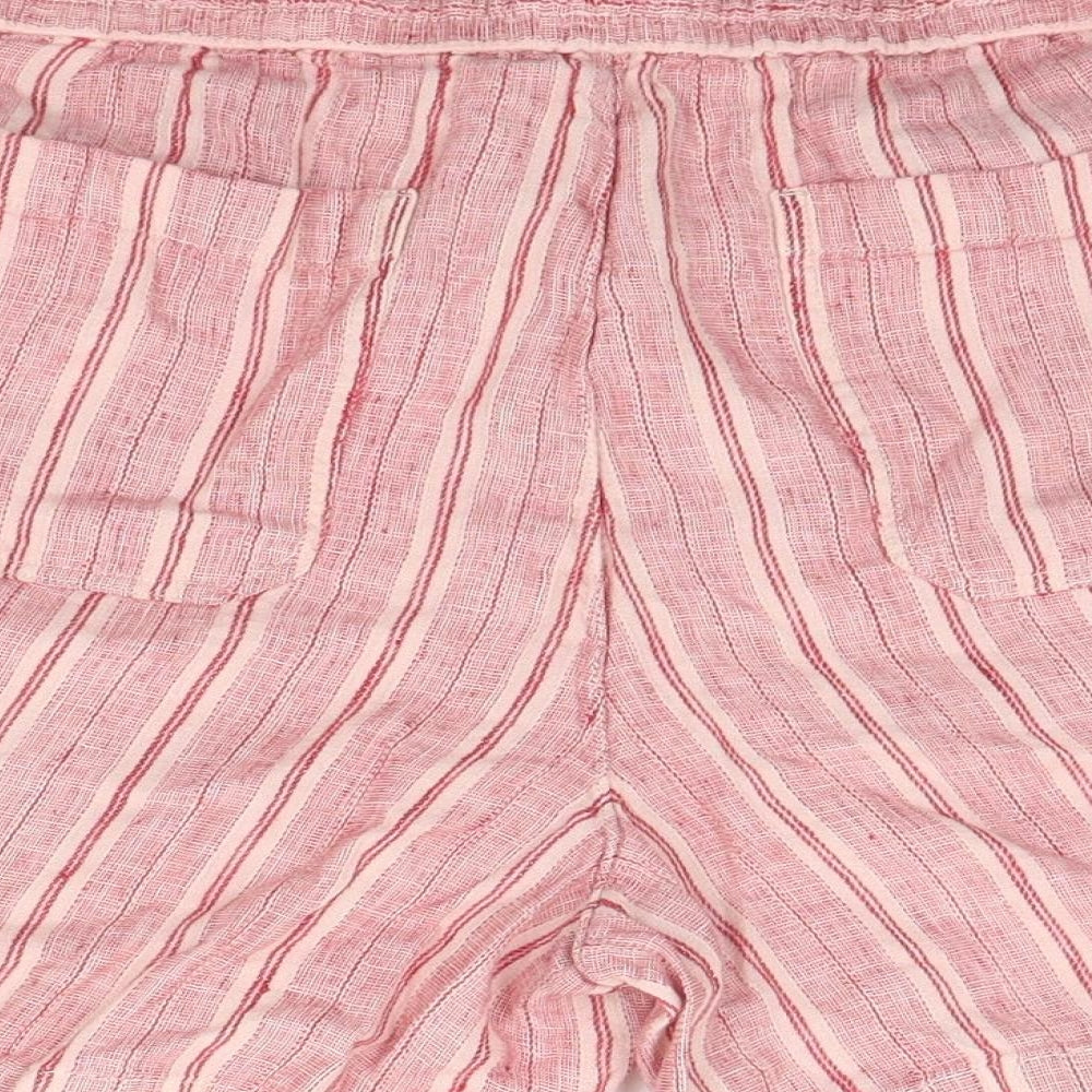 Marks and Spencer Womens Orange Striped  Cut-Off Shorts Size 14