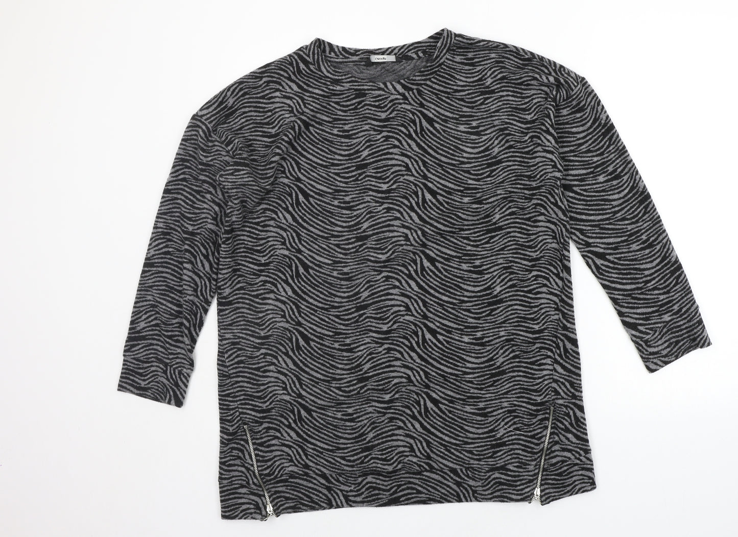 George Womens Grey Floral  Pullover Jumper Size 14