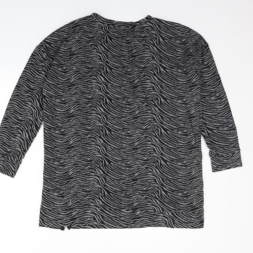 George Womens Grey Floral  Pullover Jumper Size 14