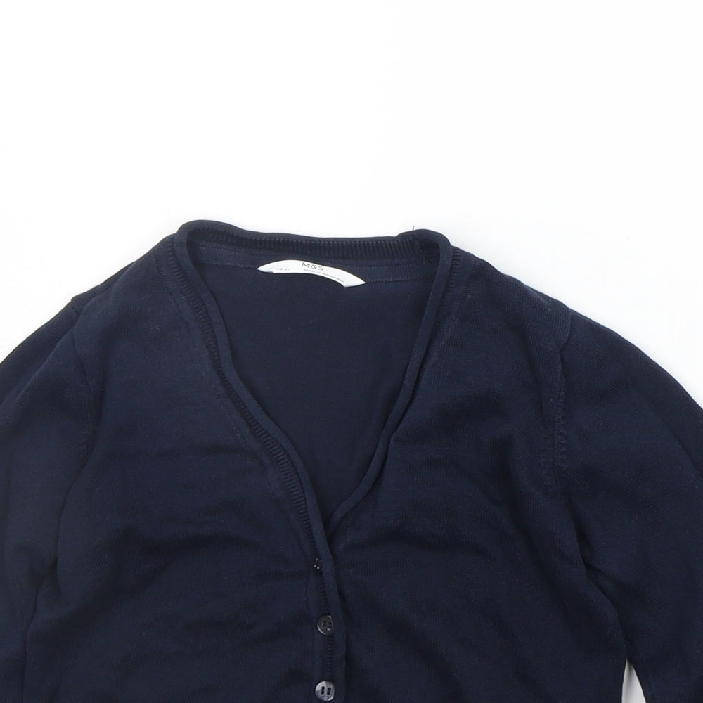 Marks and Spencer Girls Blue   Cardigan Jumper Size 7-8 Years