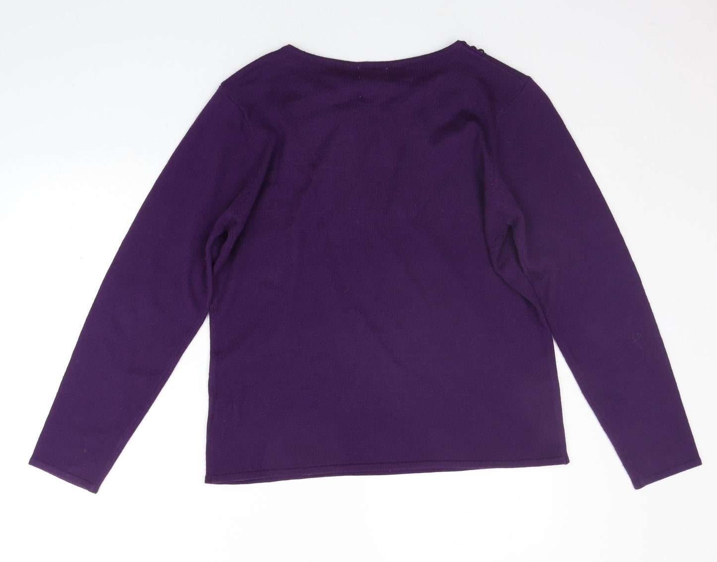 Roman Womens Purple   Pullover Jumper Size M  - jewl detail