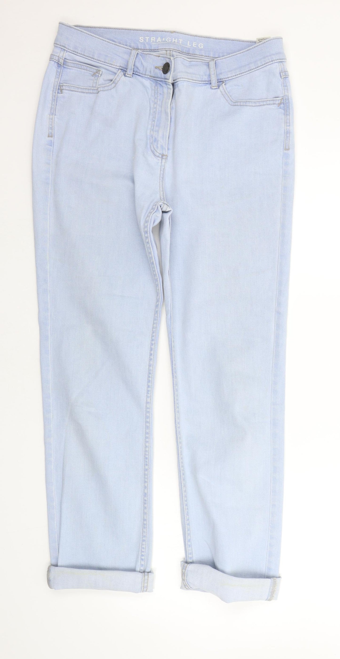 Marks and Spencer Womens Blue   Straight Jeans Size 12 L26 in