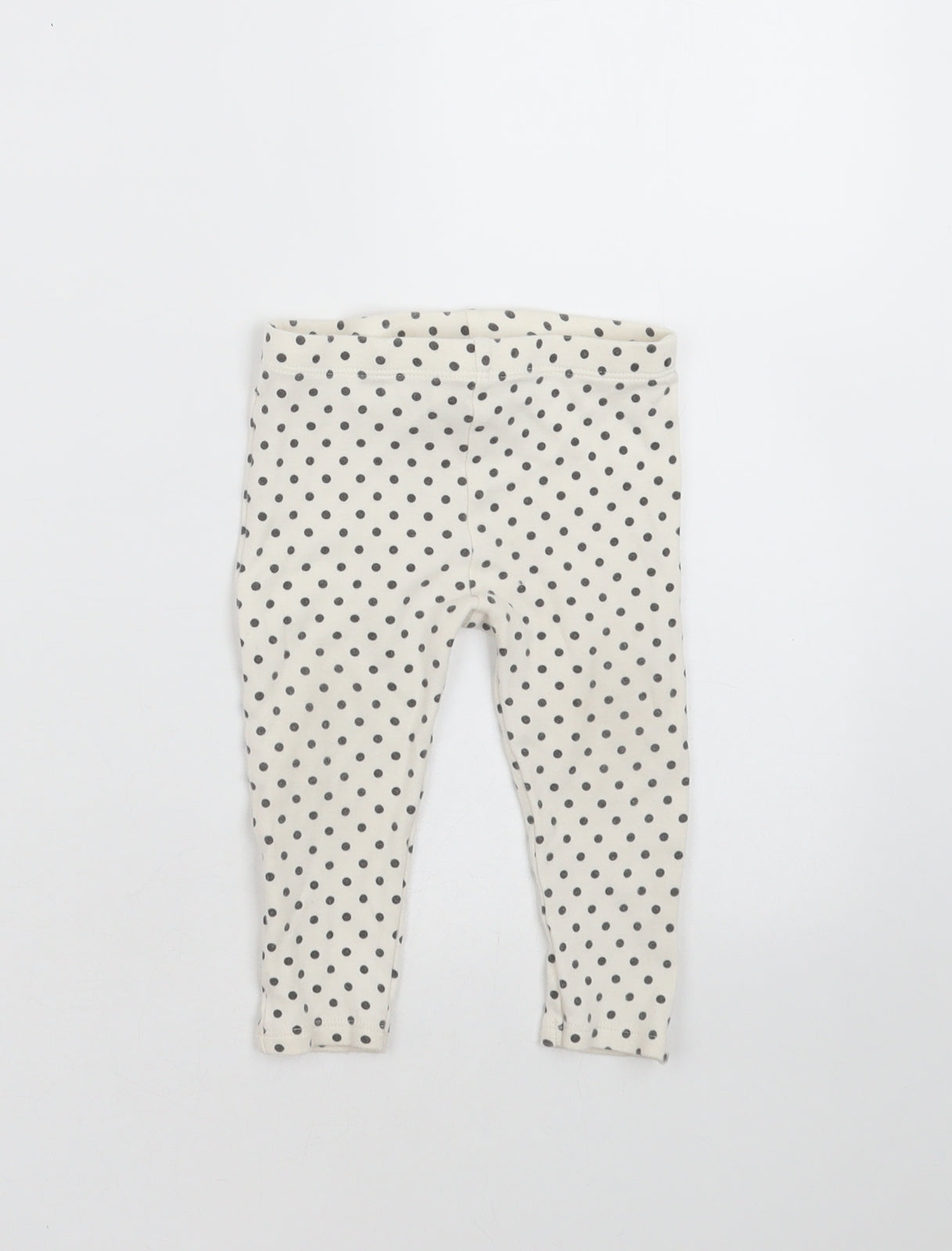 F&F Girls Ivory Polka Dot   Trousers Size 9-12 Months  - leggings