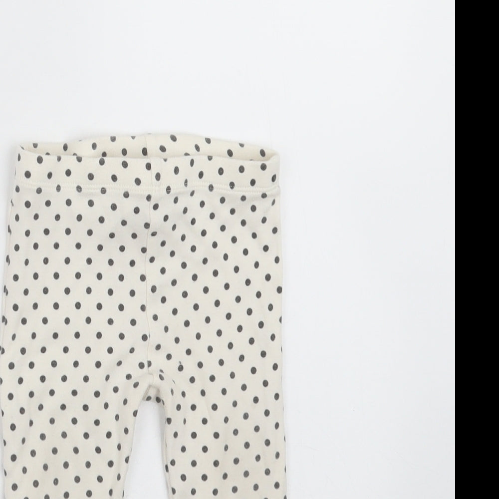 F&F Girls Ivory Polka Dot   Trousers Size 9-12 Months  - leggings