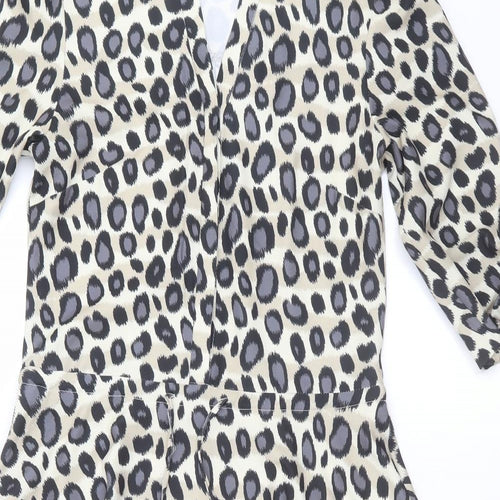 Lanti Womens Beige Animal Print  Fit & Flare  Size 6