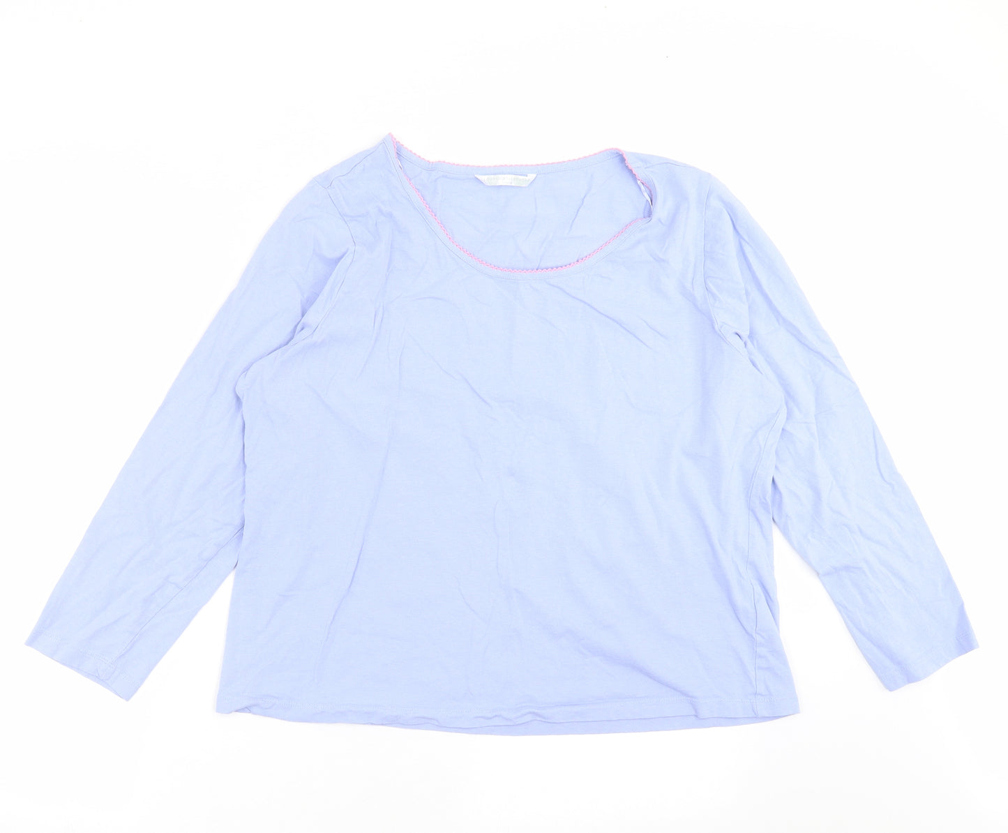 Bonmarché Womens Blue Solid  Top Pyjama Top Size 16