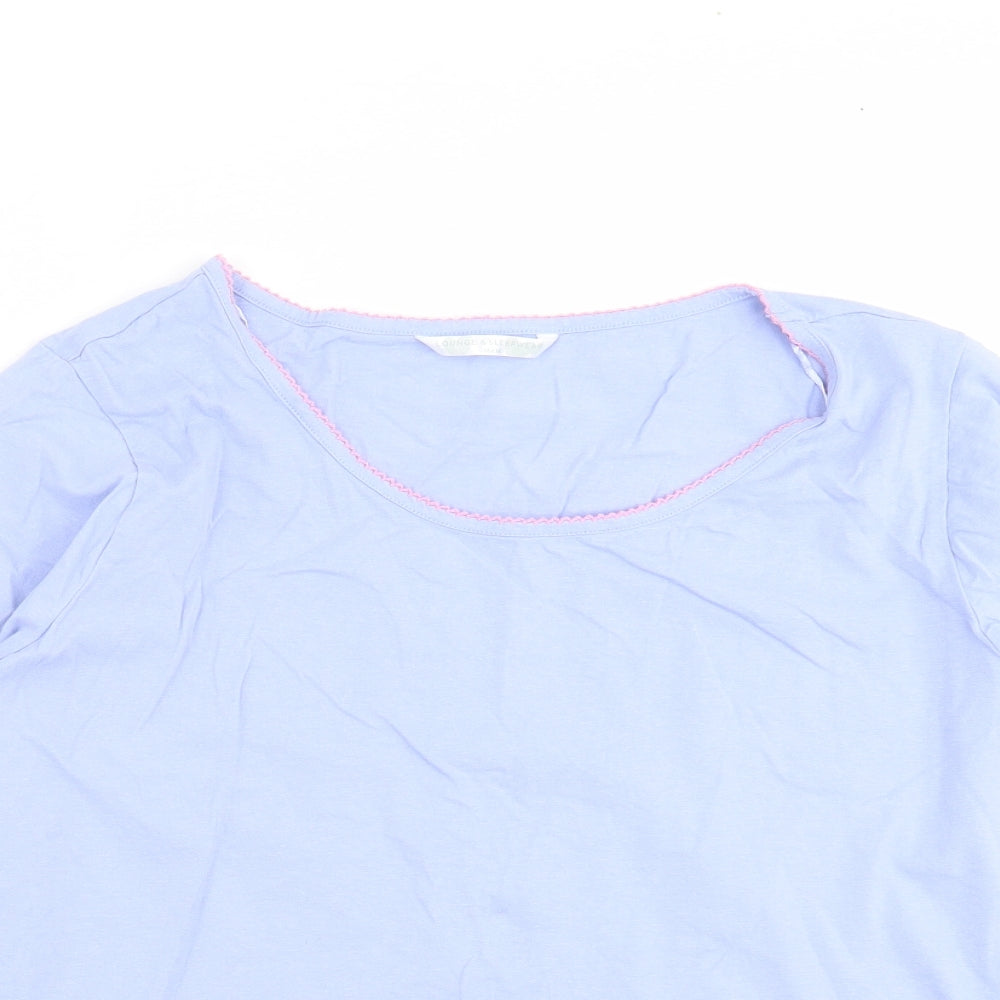 Bonmarché Womens Blue Solid  Top Pyjama Top Size 16
