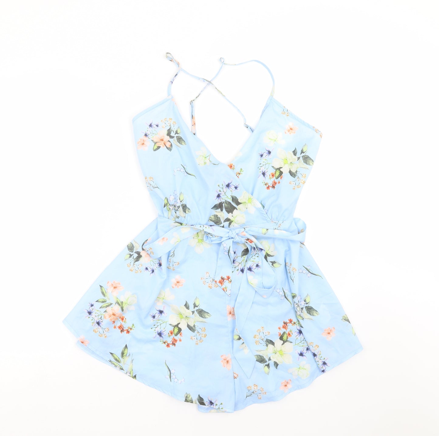 PARISIAN Womens Blue Floral  Playsuit One-Piece Size 14
