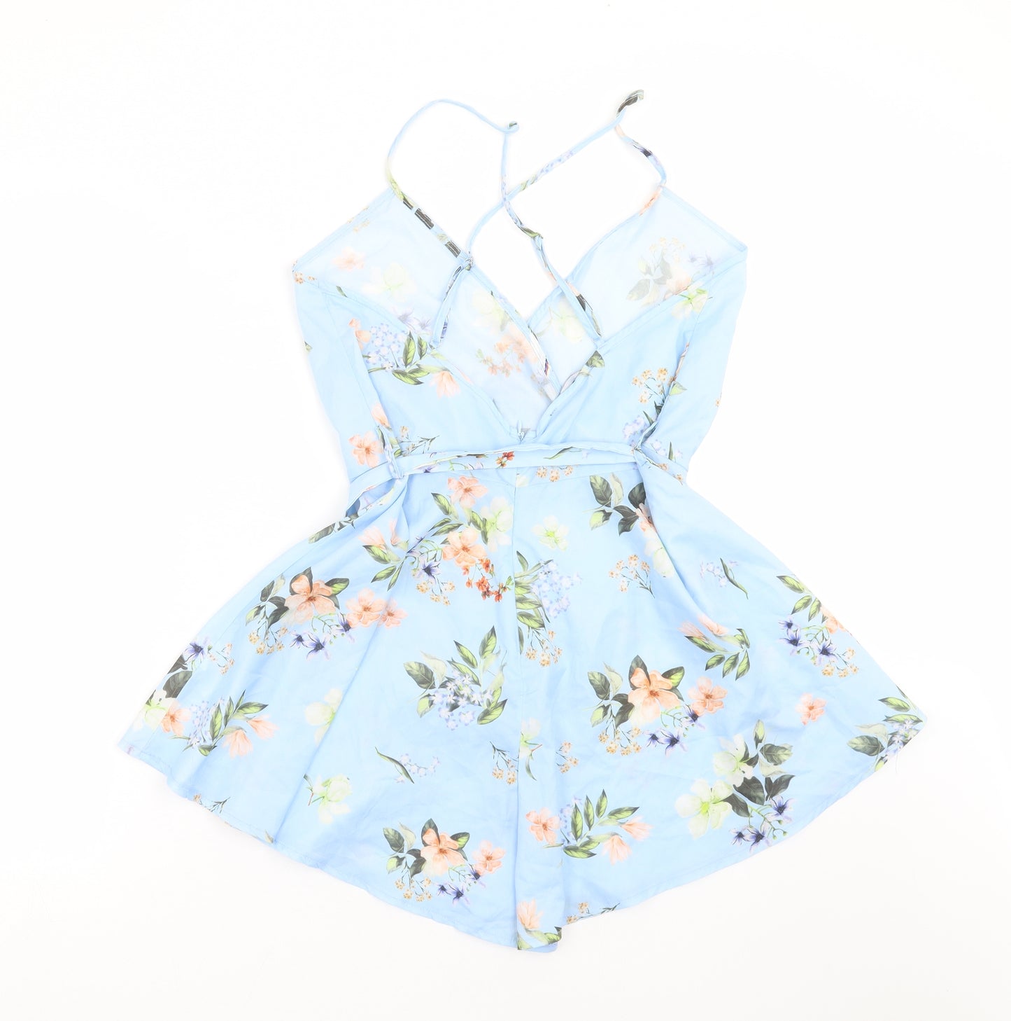 PARISIAN Womens Blue Floral  Playsuit One-Piece Size 14