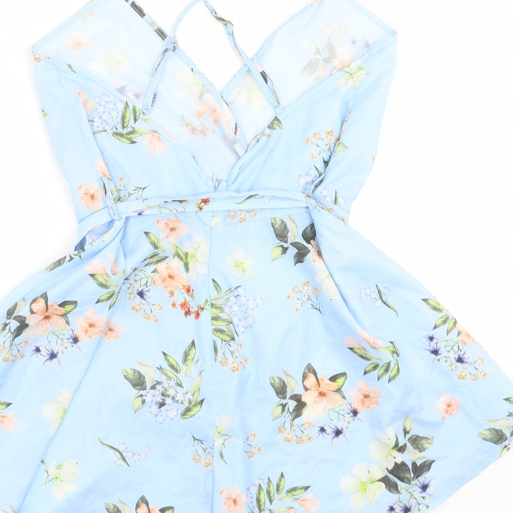 PARISIAN Womens Blue Floral  Playsuit One-Piece Size 14