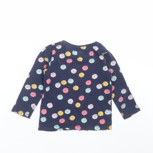 F&F Girls Blue Polka Dot  Basic T-Shirt Size 3-4 Years