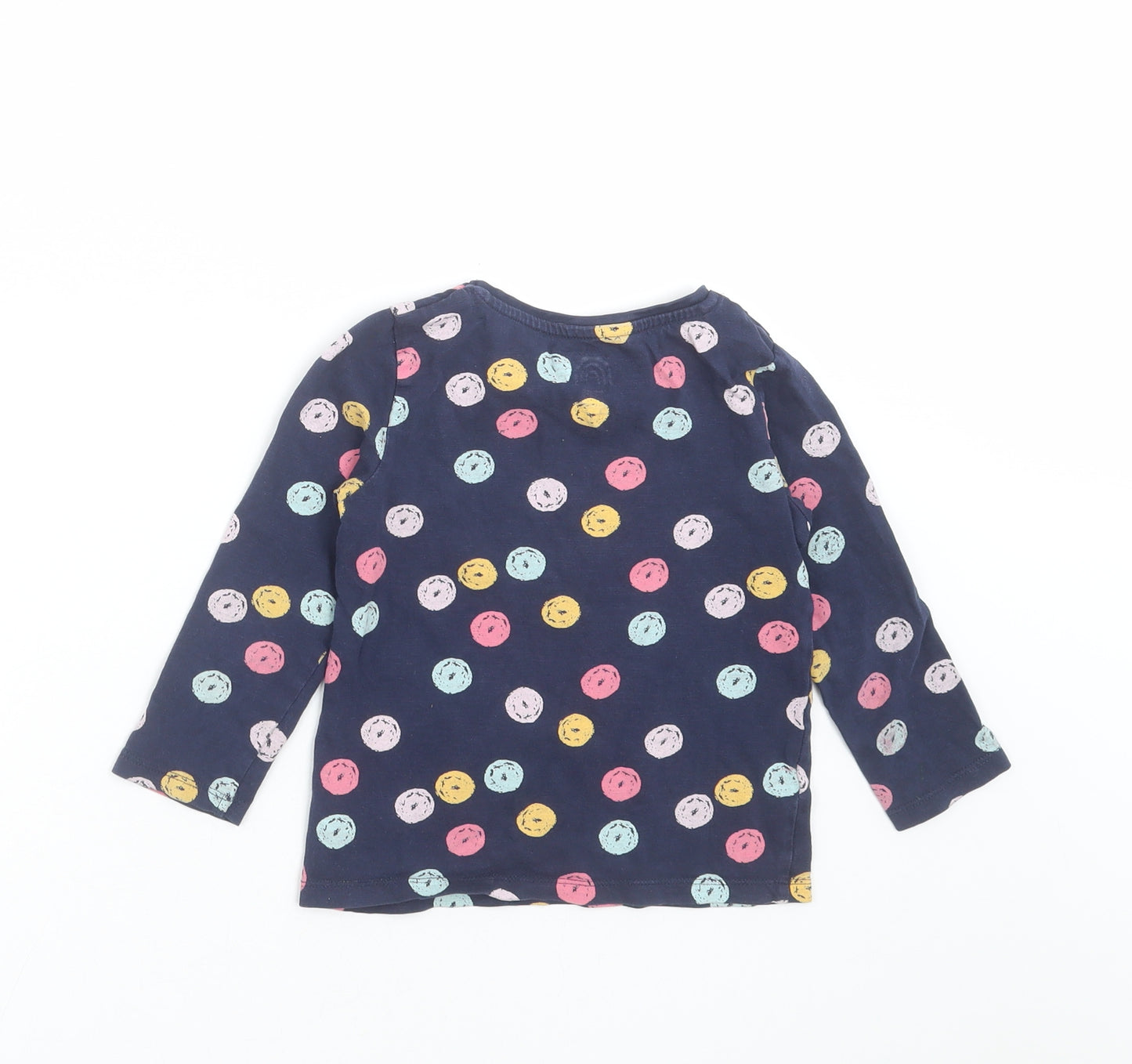 F&F Girls Blue Polka Dot  Basic T-Shirt Size 3-4 Years