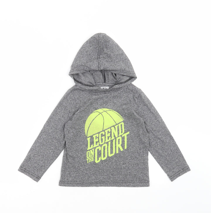 The Childrens Place Boys Grey   Pullover Hoodie Size 4 Years  - basketball